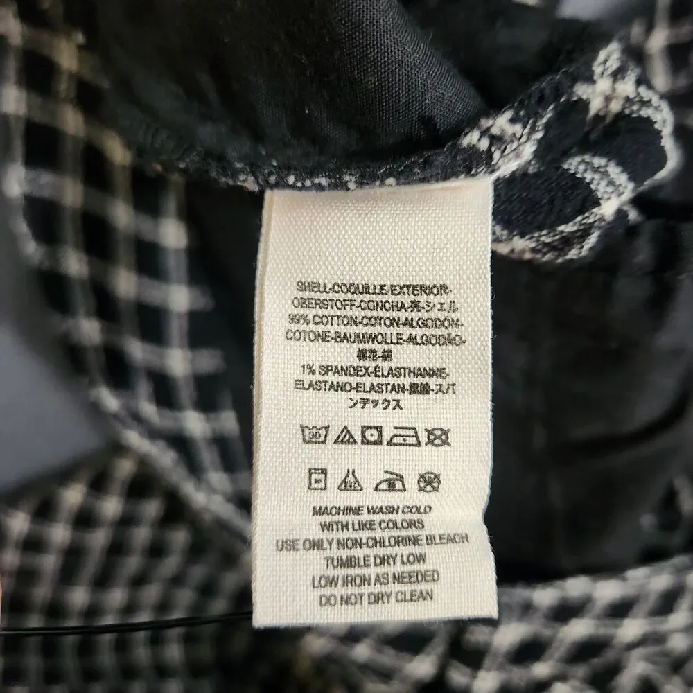 Free People Dress Pants Women 0 Black Plaid Thermal Low Rise Skinny